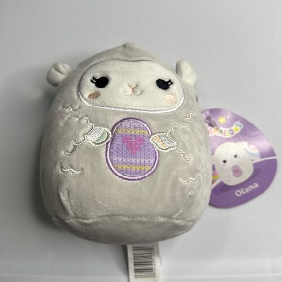 NWT Squishmallow Olana the Sheep with Easter Egg and Heart 5” Plush - Picture 1 of 3
